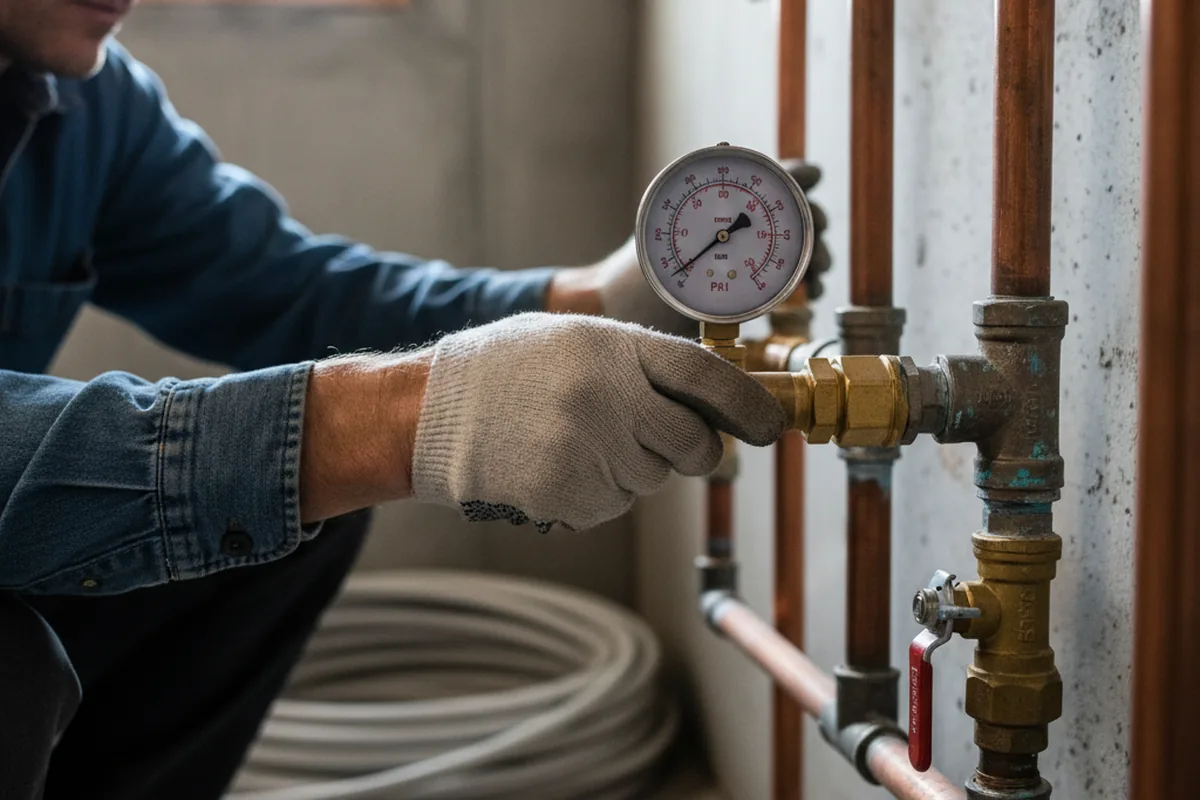 Pressure testing a repaired line during Water Line Repair in Holyoke